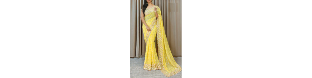 Sarees: New Arrivals: Faux Georgette Rs.550 to Rs.1100